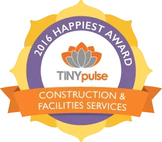 2016 TINYpulse Happiest Award for Construction and Facilities Services
