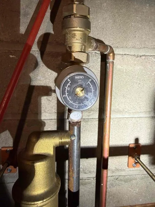 Boiler autofill valve connected to copper pipes