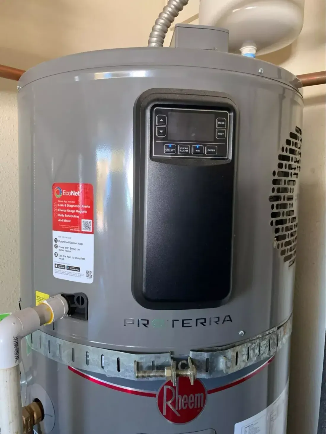 Electric heat pump water heater with a digital control panel