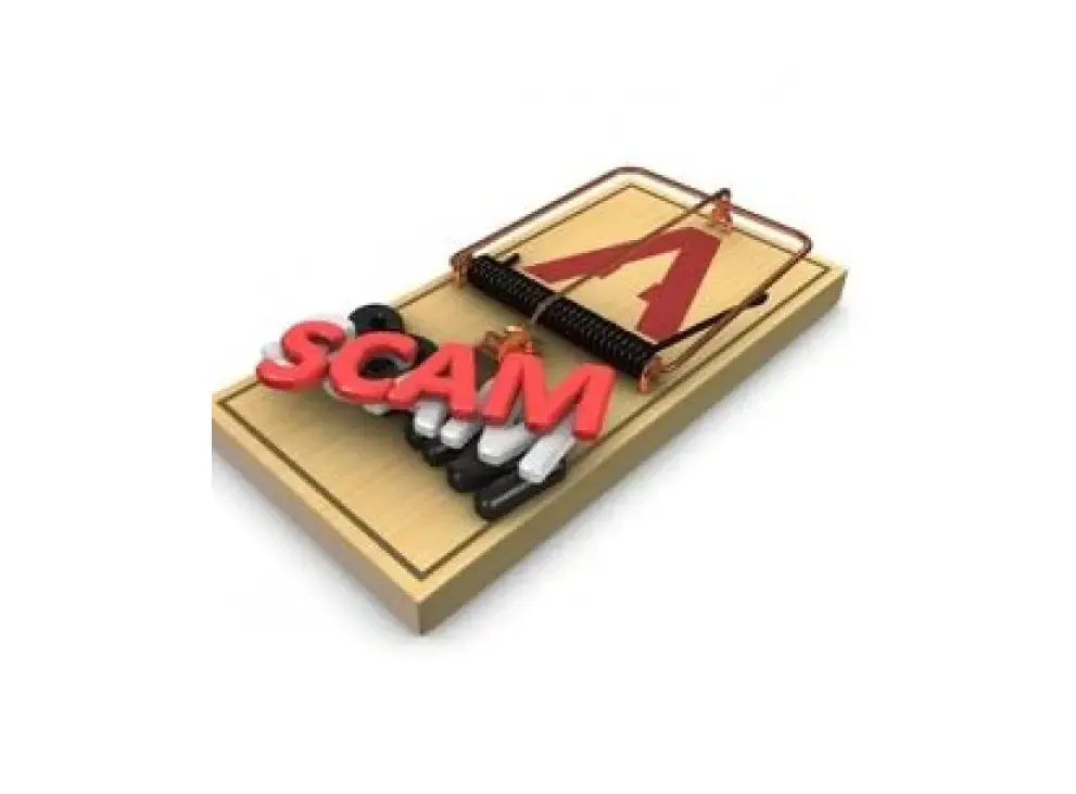 Mouse trap with the word Scam