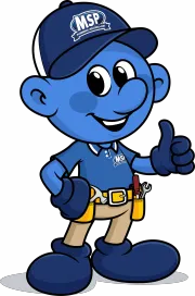 MSP handyman mascot giving a thumbs-up