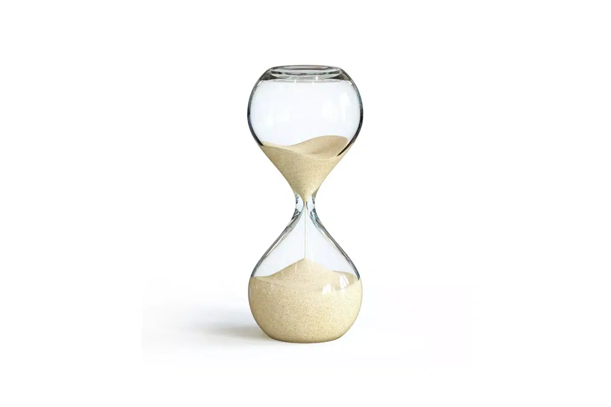 An hourglass with sand